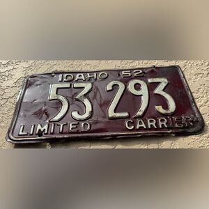 Idaho 1952 Limited Carrier Vintage License Plate
